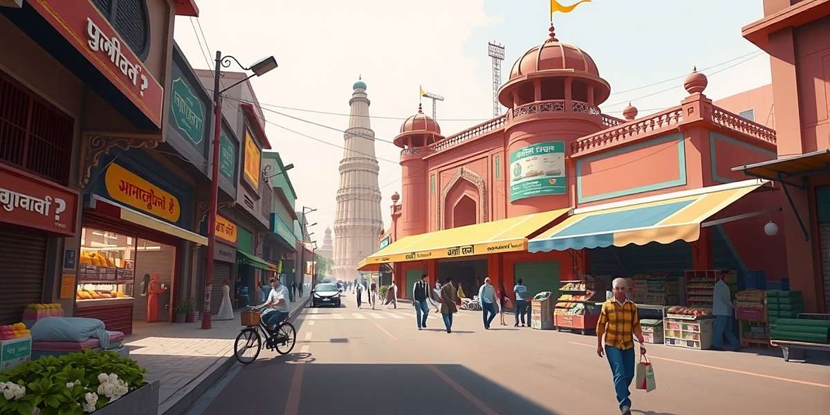 Mumbai Market Mogul National Expansion Concept art for Mumbai Market Mogul's upcoming national expansion showing Delhi's Chandni Chowk market